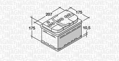 MAGNETI MARELLI 068044042030 -  Стартерная аккумуляторная батарея